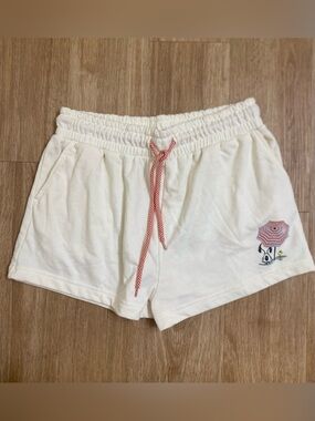 Peanuts Cream Shorts with Red Drawstring
